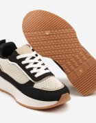 ideal Adidași Negri-Bej cu Model Geometric Borgis