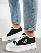 ideal Adidași Negri cu Platformă cu Aplică pe Lateral Alimiora