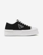 ideal Adidași Negri cu Platformă cu Aplică pe Lateral Alimiora