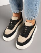 ideal Adidași Negri cu Talpă Groasă și Partea Superioară Împletită Nilavanea