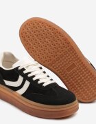 ideal Adidași Negri în Stilul Tenișilor Clasici cu Talpă Groasă Grelritia