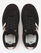 ideal Adidași retro din imitație de piele de căprioară pe talpă groasă Corvimes Negri
