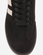 ideal Adidași retro din imitație de piele de căprioară pe talpă groasă Corvimes Negri