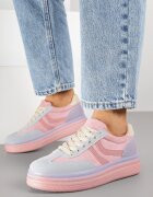 ideal Adidași Roz-Albastru în Stil Clasici Teniși cu Talpă Groasă Grelritia