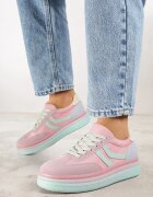ideal Adidași roz în stilul tenisilor clasici cu talpă groasă Grelritia