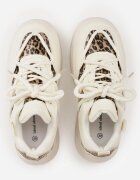 ideal Adidași streetwear bej-panteră pe platformă cu sclipici și aplicații Maivessa