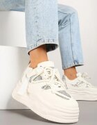 ideal Adidași Streetwear Bej pe Platformă cu Sclipici și Aplicații Maivessa