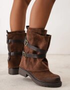 ideal Botine Biker cu carâmb dublu curele și catarame Nilara Maro