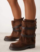 ideal Botine Biker cu carâmb dublu curele și catarame Nilara Maro