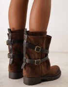 ideal Botine Biker cu carâmb dublu curele și catarame Nilara Maro