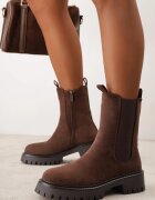 ideal Botine clasice cu talpă joasă (tip chelsea) din imitație de piele întoarsă cu talpă profilată Journa Maro