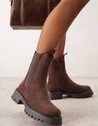 ideal Botine clasice cu talpă joasă (tip chelsea) din imitație de piele întoarsă cu talpă profilată Journa Maro