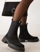 ideal Botine clasice cu talpă joasă (tip chelsea) din imitație de piele întoarsă cu talpă profilată Journa Negre