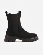 ideal Botine clasice cu talpă joasă (tip chelsea) din imitație de piele întoarsă cu talpă profilată Journa Negre