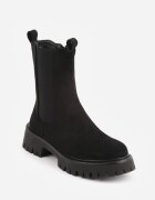 ideal Botine clasice cu talpă joasă (tip chelsea) din imitație de piele întoarsă cu talpă profilată Journa Negre
