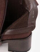 ideal Botine cu talpă joasă (tip chelsea) din imitație de zams ș pe toc gros Frezia Maro