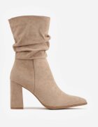ideal Botine cu toc și carâmb drapat Miliana Bej Bej închis