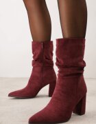 ideal Botine cu toc și carâmb drapat Miliana Bej Bordo
