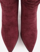 ideal Botine cu toc și carâmb drapat Miliana Bej Bordo