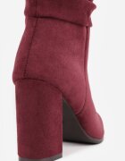 ideal Botine cu toc și carâmb drapat Miliana Bej Bordo
