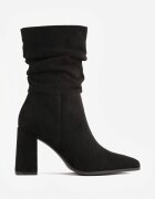 ideal Botine cu toc și carâmb drapat Miliana Bej Negre