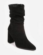 ideal Botine cu toc și carâmb drapat Miliana Bej Negre