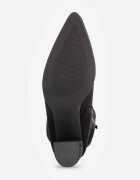 ideal Botine cu toc și carâmb drapat Miliana Bej Negre