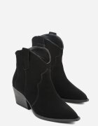 ideal Botine Din Piele Negre Tip Cowboy Cu Toc Conic Lianessea