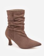 ideal Botine drapate pe toc geometric Carisma Bej închis