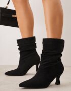ideal Botine drapate pe toc geometric Carisma Negre