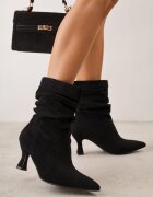 ideal Botine drapate pe toc geometric Carisma Negre