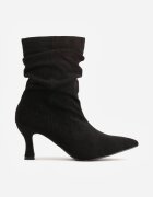 ideal Botine drapate pe toc geometric Carisma Negre