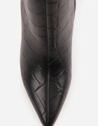 ideal Botine elegante cu toc cui decorate cu embosare care imită pielea de crocodil Raclus Negre