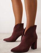 ideal Botine elegante pe toc gros cu carâmb cu decupaj în formă de V Calvori Bordo