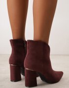 ideal Botine elegante pe toc gros cu carâmb cu decupaj în formă de V Calvori Bordo