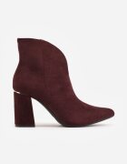 ideal Botine elegante pe toc gros cu carâmb cu decupaj în formă de V Calvori Bordo