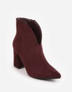 ideal Botine elegante pe toc gros cu carâmb cu decupaj în formă de V Calvori Bordo