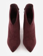 ideal Botine elegante pe toc gros cu carâmb cu decupaj în formă de V Calvori Bordo