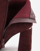 ideal Botine elegante pe toc gros cu carâmb cu decupaj în formă de V Calvori Bordo