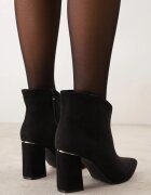 ideal Botine elegante pe toc gros cu carâmb cu decupaj în formă de V Calvori Negre