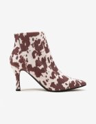 ideal Botine Maro cu pete de vacă cu toc stiletto Lattisa