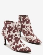 ideal Botine Maro cu pete de vacă cu toc stiletto Lattisa
