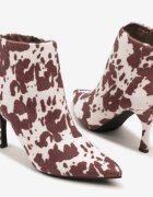 ideal Botine Maro cu pete de vacă cu toc stiletto Lattisa