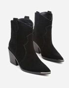 ideal Botine Negre Cowboy din Piele Naturală Decorate cu Vârf Metalic Saberra