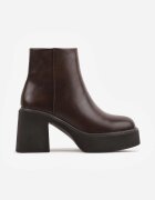 ideal Botine pe platformă și toc gros cu finisaj minimalist Irais Maro