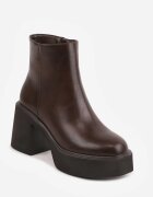 ideal Botine pe platformă și toc gros cu finisaj minimalist Irais Maro