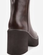ideal Botine pe platformă și toc gros cu finisaj minimalist Irais Maro