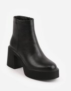 ideal Botine pe platformă și toc gros cu finisaj minimalist Irais Negre