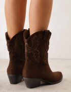 ideal Ciocate cu toc conic jos cu carâmb decorat cu broderie Vross Maro