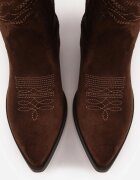 ideal Ciocate cu toc conic jos cu carâmb decorat cu broderie Vross Maro